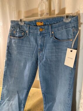 MOTHER Skinny Jeans in Light Blue Wash